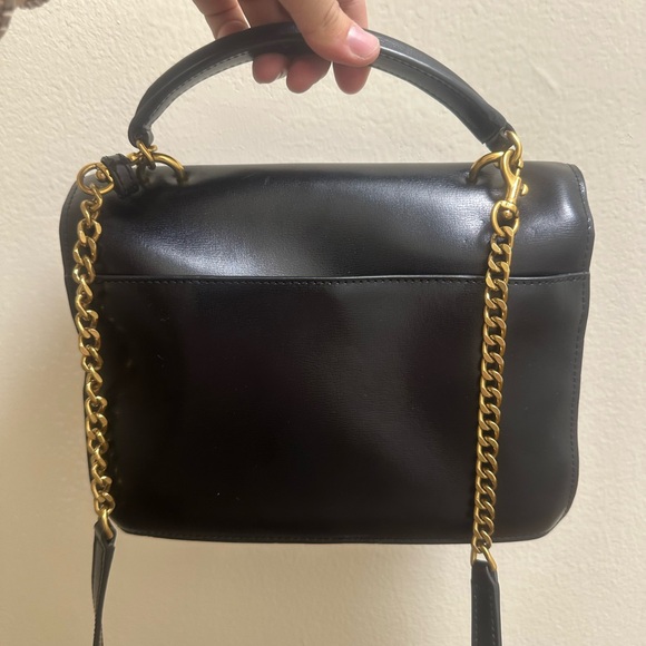 Saint Laurent YSL Sunset Leather Black Gold Hardware Crossbody Bag AUTHENTIC - Picture 2 of 10